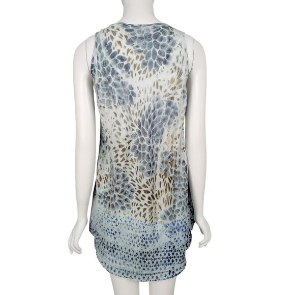 MARIKA CHARLES MA+CH Women Silk Top Abstract Print Sheer Flowy Sleeveless *READ* - Picture 5 of 8